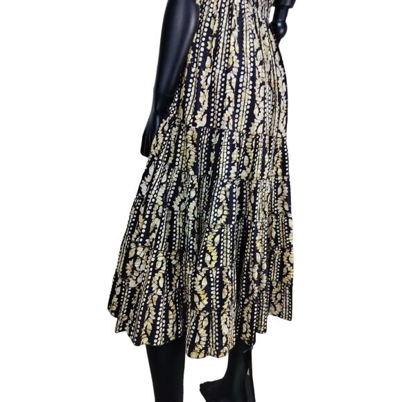 Halter Neck Tie Brown & Cream Strapless Boho Maxi Dress One Size - Picture 12 of 16